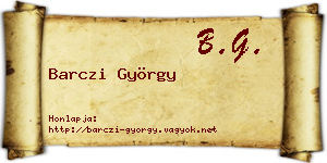 Barczi György névjegykártya