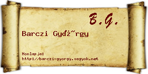 Barczi György névjegykártya