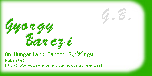 gyorgy barczi business card